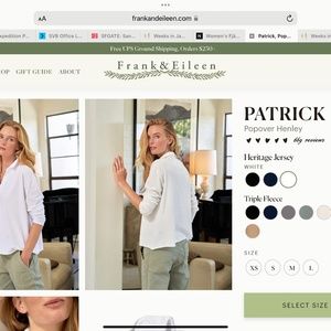 Frank & Eileen  Womens Popover Henley - White XS NWT